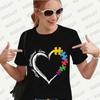 New Tshirts for Women Fashion Autism Print Unisex T Shirt Y2K Streetwear Clothes Autism Awareness T Shirt Autism Female Tee Top