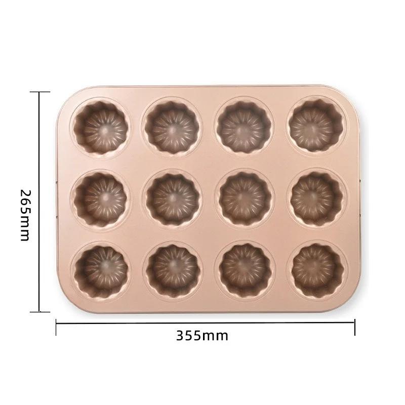 6/9/12 Holes Cake Mould Carbon Steel Bakeware Mini Cake Pan Cannelés Muffin Cupcake Molds Dessert Baking Tool Home Kitchen Cook