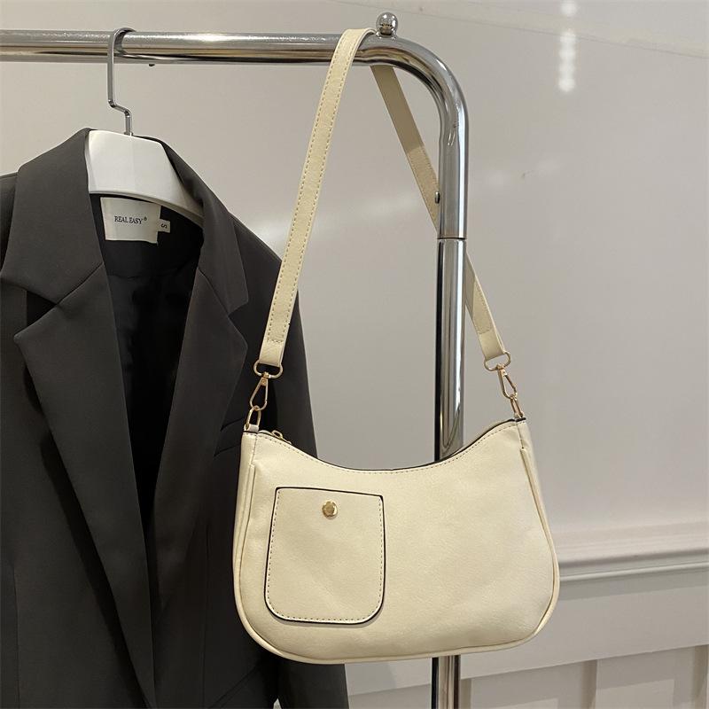 Texture niche simple shoulder armpit bag women's bag trendy versatile women's versatile crescent bag