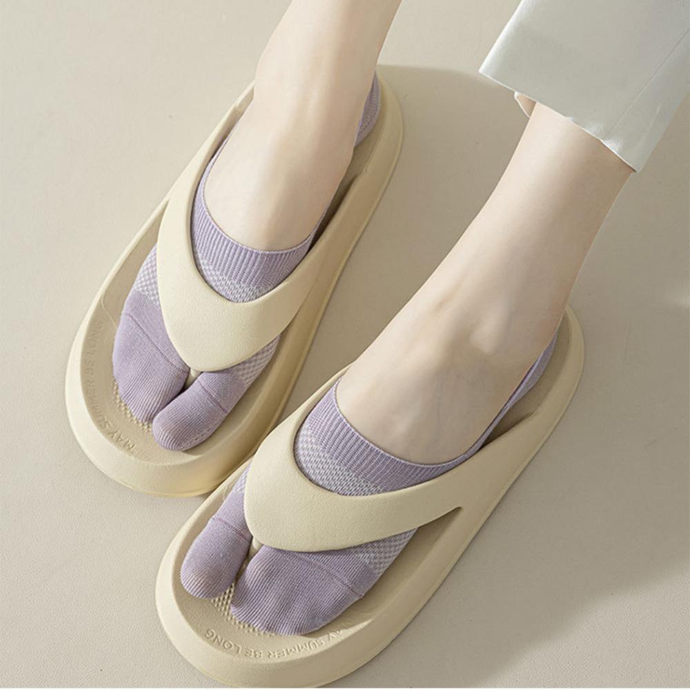 

Cotton Separate Toe Boat Socks Solid Color Non-slip Two Toe Socks Invisible Tabi Socks Spring тілесний