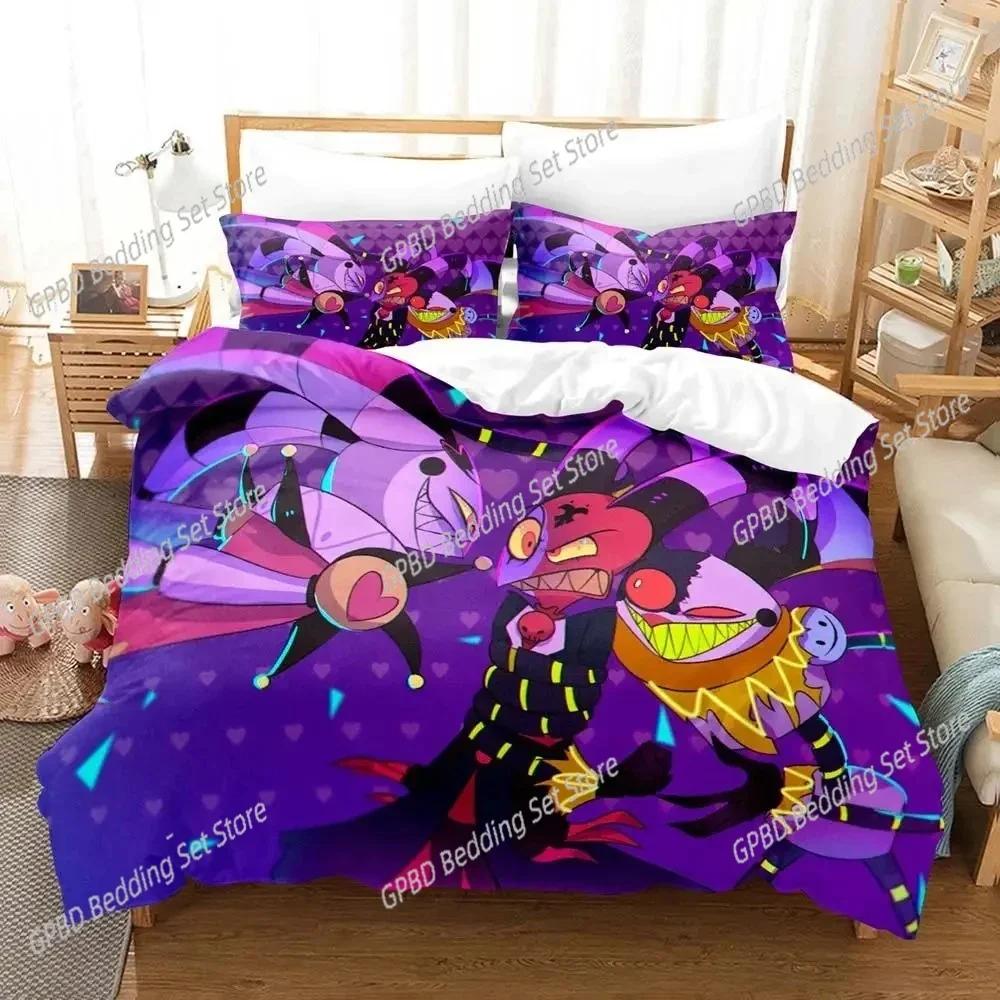Anime Helluva Blitzo Boss 3D Bedding Set Duvet Cover Pillowcases Single Twin Full Queen King Size Home Decor Quilt Boys Gift