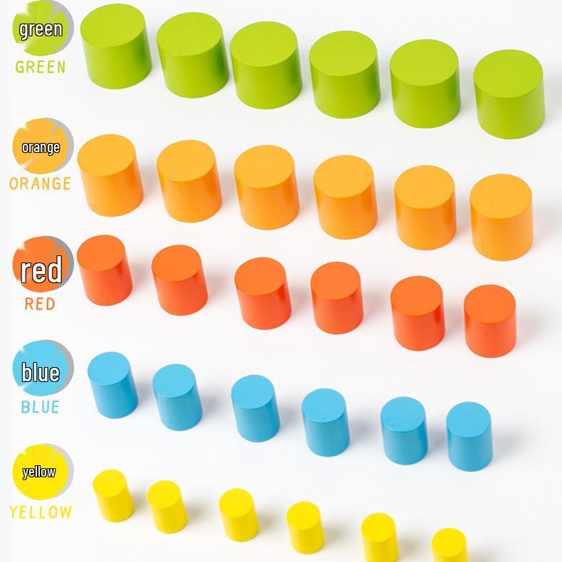 3D Geometric Shape Recognition Blocks for Elementary Math: Cylinder, Cone, Cuboid Wooden Toy Set for Early Education.