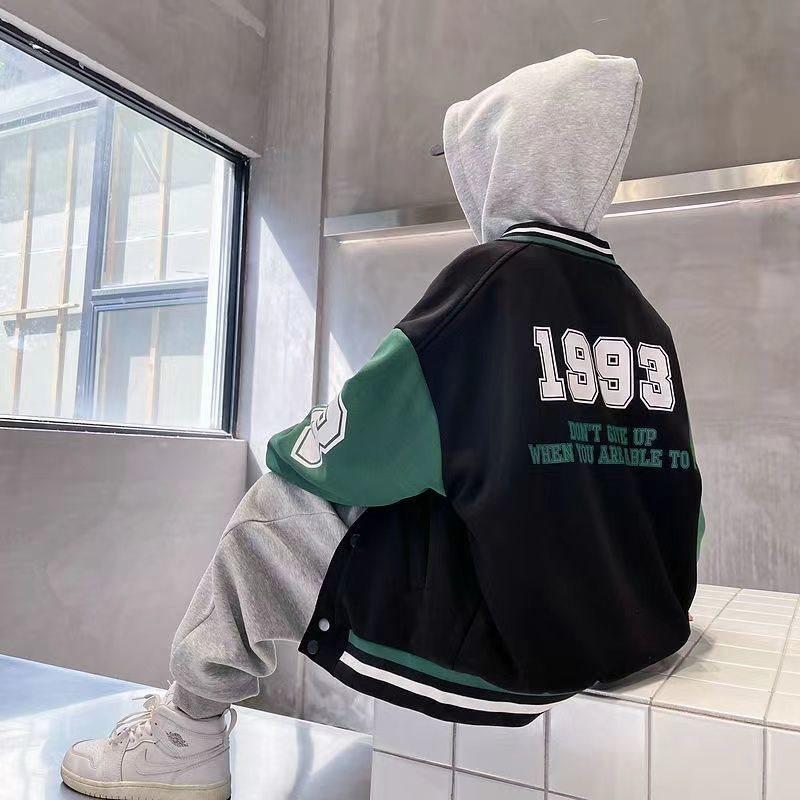 Kinder Baseball Jacke Junge Bomber Jacke Frühling Herbst Cool Boy Mantel Kinder Brief Drucken Oberbekleidung