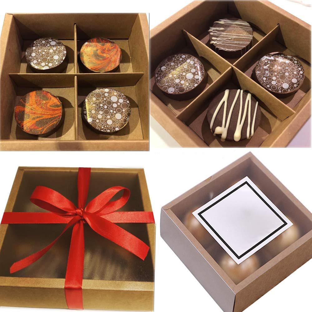 6pcs Frosted Gift Boxes Gift Packing Box with 4-Compartments Divider Goodies Boxes for Jewelry Packaging and Storage Jewelry Making Display