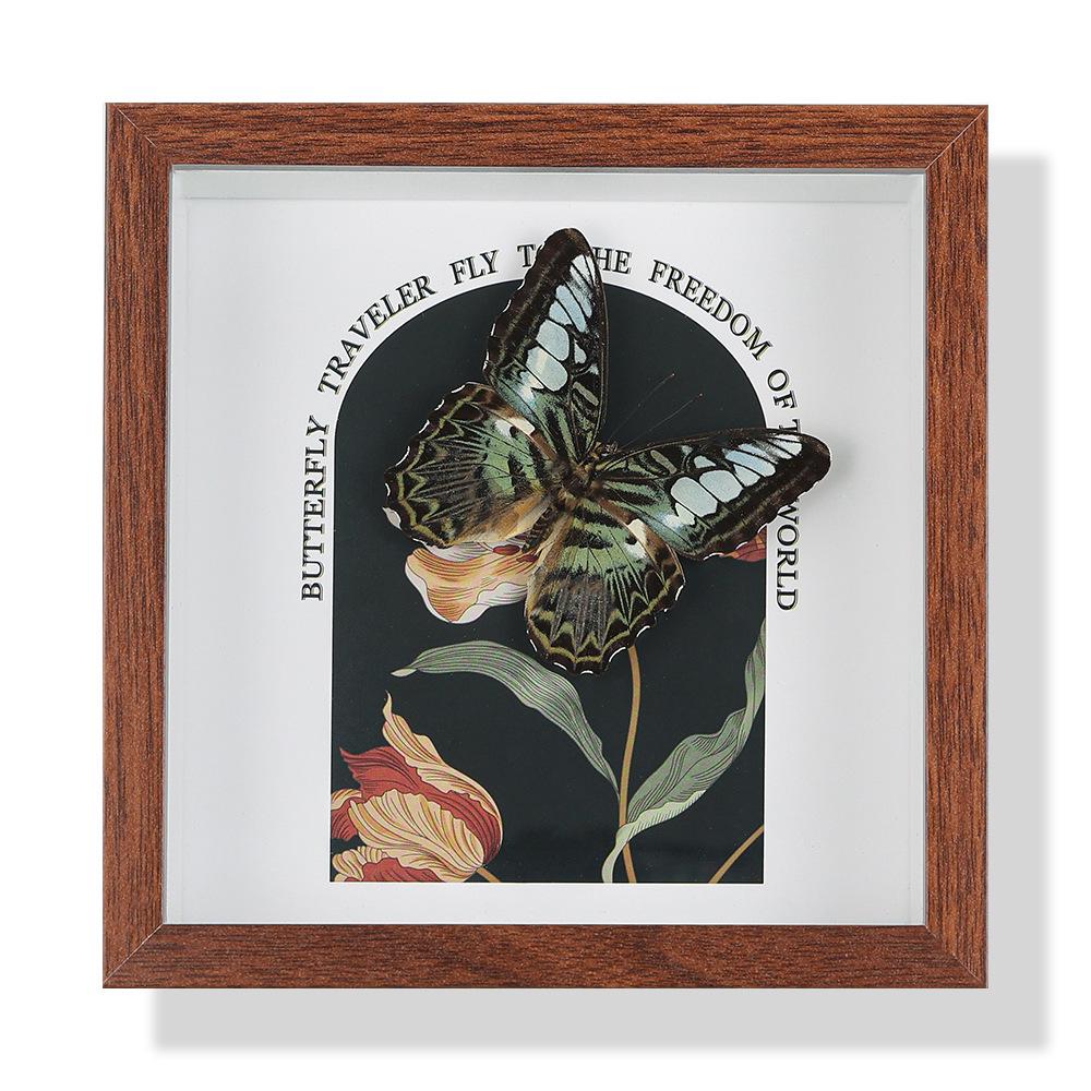High-End Butterfly Specimen Photo Frame - Wooden Insect Decoration, Perfect for Home, Christmas, or Birthday Gifts