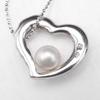 Used Tasaki Tasaki Pearl Akoya Pearl 6.5mm SV Open Heart Single Pearl Pendant Necklace SV925