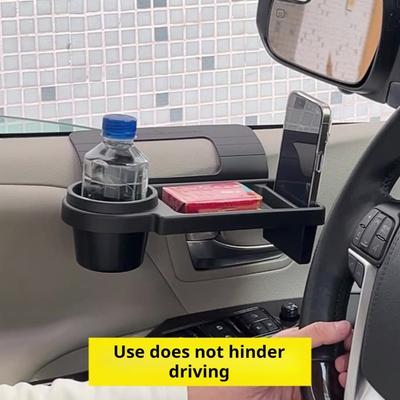 Car Window Storage Box Organizer with Cup Holder Universal Easy Installation Multifunctional Car Interior Organizer with Phone Holder