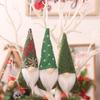 Hanging Christmas Tree Ornaments Set of 3 Mini Scandinavian Gnomes with Felt Bodies and Knitted Hats for Festive Decoration
