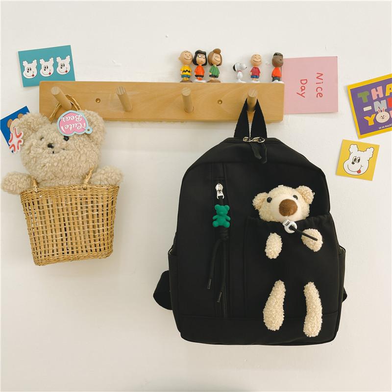 Adorable Cartoon Bear Kids Backpack Cute Nylon Breathable School Bag For Toddlers