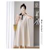 Maternity dress summer short-sleeve polo dress with turn-down collar short-sleeve maternity dress
