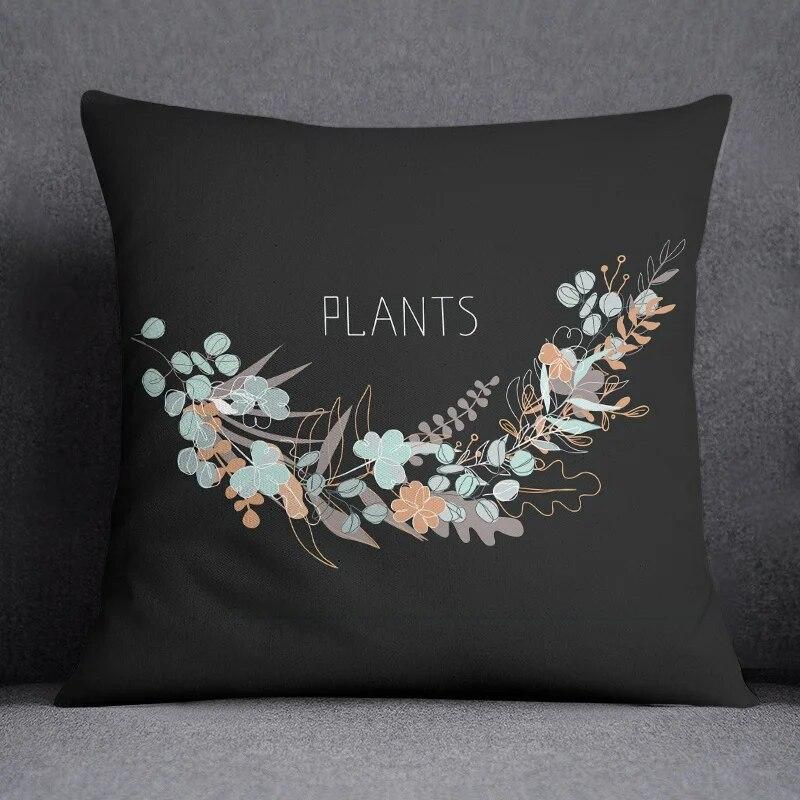 Cool black style black background printed pattern cushion cover for home bedroom living room sofa decorative pillowcase