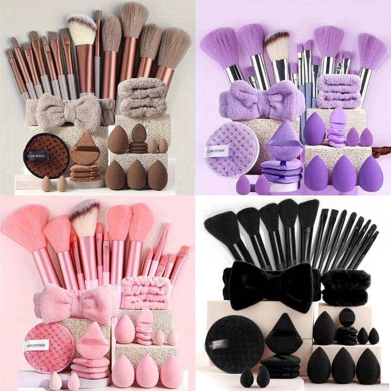 20/33Pcs Beauty Set Makeup Tool Kit Makeup Puff/Makeup Brush/Beauty Sponge For Makeup Application And Removal Of Makeup Full Set