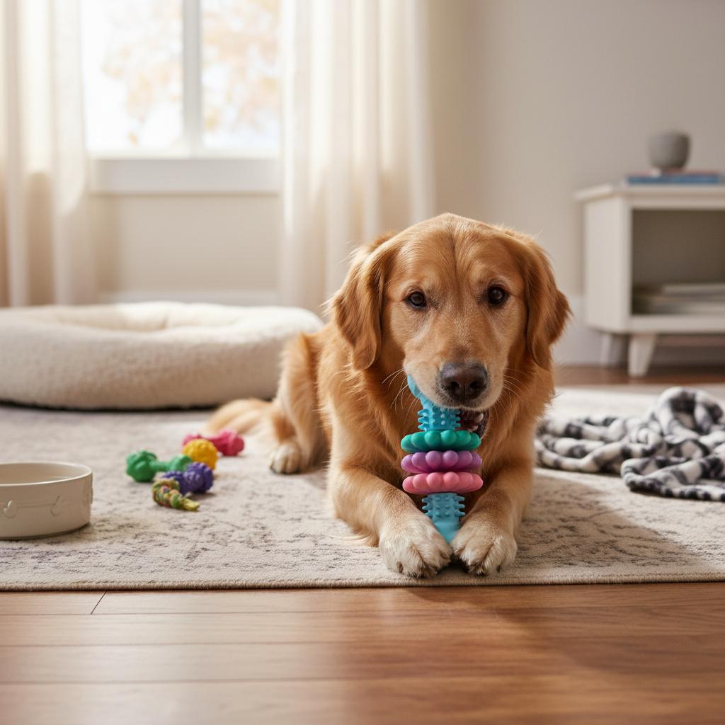 TPR Bone Shaped Dog Chew Toys Durable Puppy Teething Treats For Aggressive Chewers With Meat Like Flaps For Teeth Cleaning