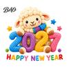 Static Glass Window Clings Chinese New Year Stickers, 2027 Goat Clings, Reusable Festival Atmosphere Decals Crochet Knit Lamb Decor for Home