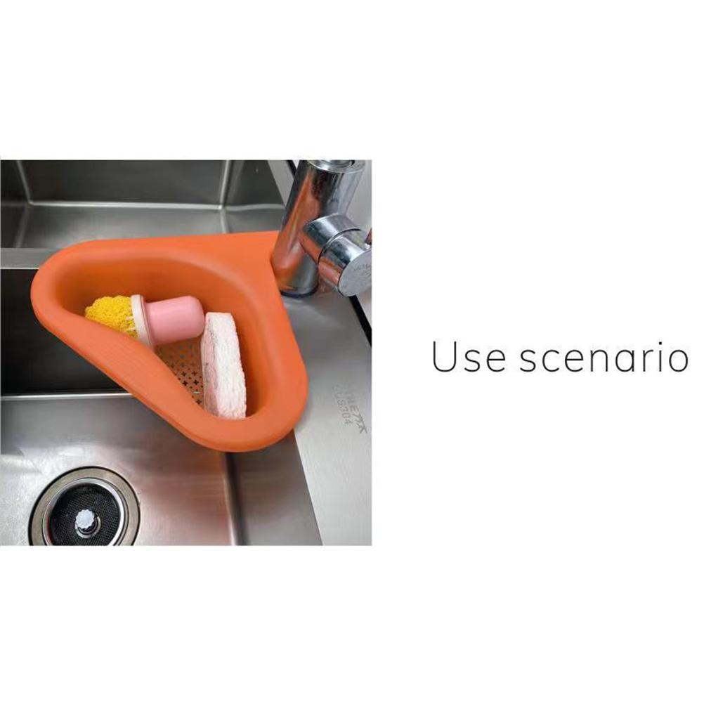 Sink Strainers Basket Punch Free Sink Drain Shelf Triangular Corner Kitchen Sink Hanging Strainer