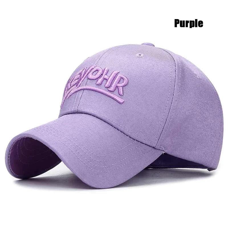 

New Fashion Baseball Cap Outdoor Sport Casual Cotton Snapback Hats For Men Women 3D Embroidery Bright Silver Material Design фіолетовий