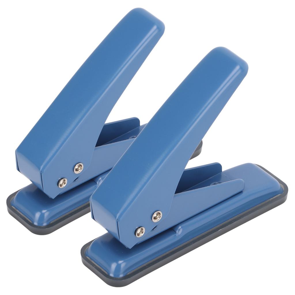 2pcs Hole Puncher Single Navy Blue Leverage Structure Punching Tool for Office Home School