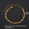 Anniyo Length 21cm +9cm Gold/Silver Color Anklet for Women Ankleband Jewelry Foot Chain  #151916