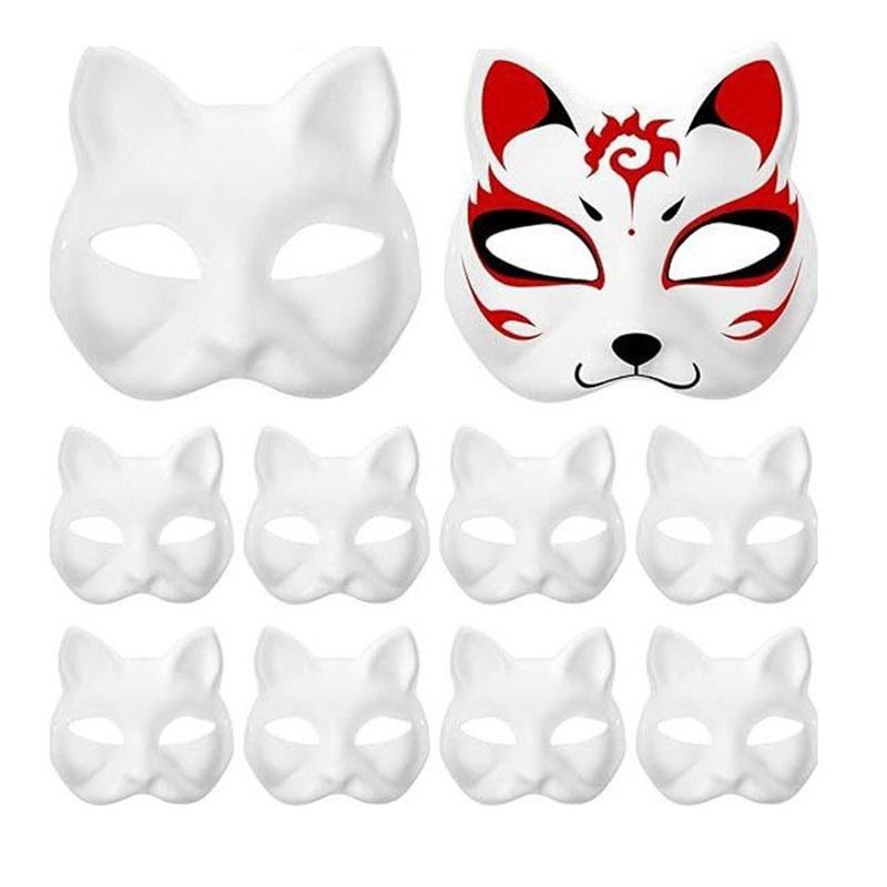 3/5PCS Paper Cat Mask Animal Masks for Crafts Fox Mask Therian Room Decor