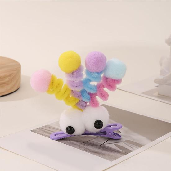 2/4Pcs Pins Hair Plush Big-Eyed Girl Hair Decoration Holiday Parties Hair