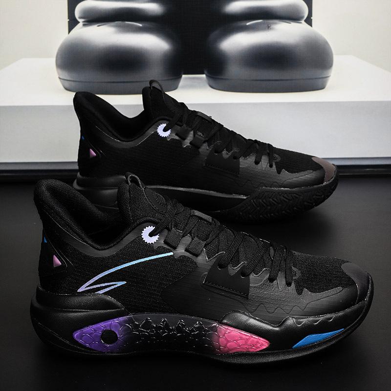 Guochao Youth Anti-skid Shock Absorption Professional Practical Basketball Shoes Men's Versatile Breathable Wear-resistant Couple Jogging Sports Shoes