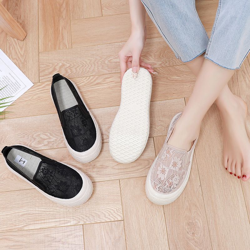 Flat Shoes 2025 Spring and Summer New Women's Flat Canvas Casual Fashion Student High Heels Soft Sole Ethnic Style