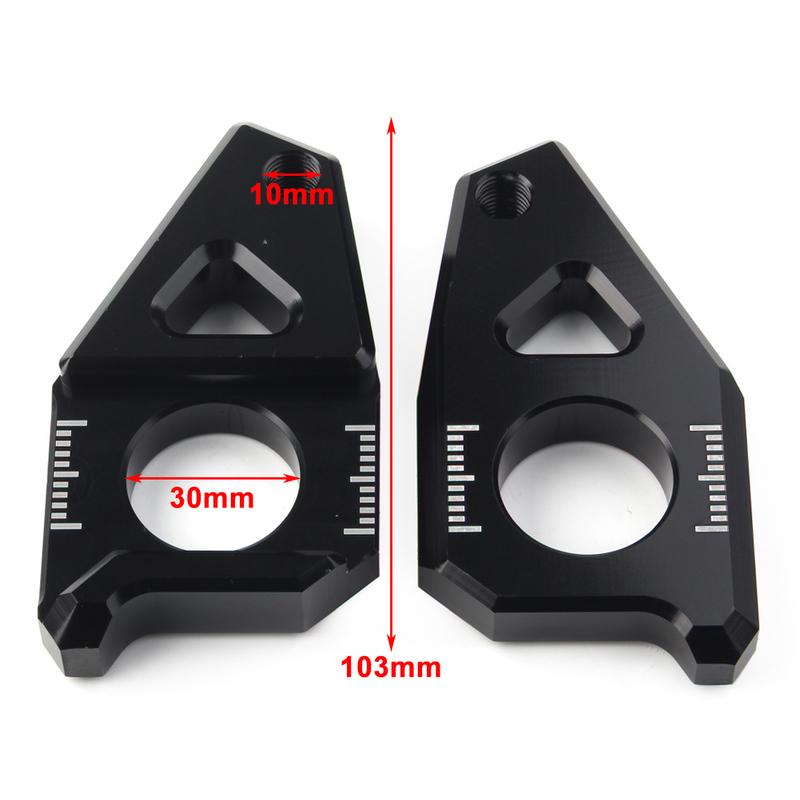 2 st Aluminium Axel Spindel Kedjesträckare Block för Motorcykel För Yamaha YZF R1 FZ1 2005-2015 & FZ8 TMAX 530 2012-2015