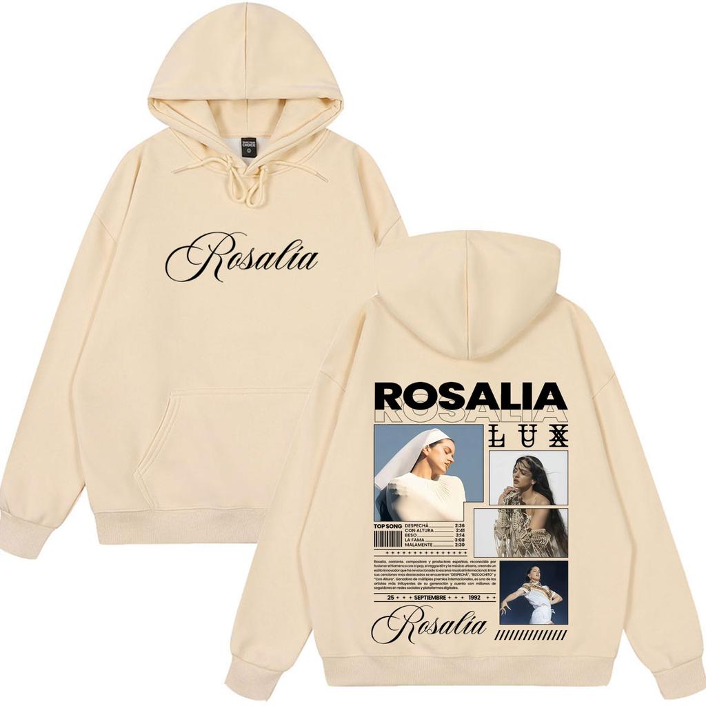 Sängerin Rosalia Lux Tour Album Print Hoodie Herren Damen Mode Vintage Sweatshirt Langarm Lockerer Pullover