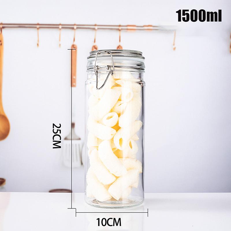 Glass Bottle Sealed Jar For Kitchen Food Pickle Fruit Canned Transparent Big Mouth Jam Bottle Storage Jar Household