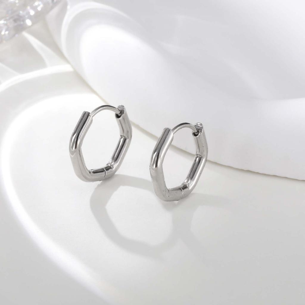 Minimalist U-shaped Hoop Earrings for Women,Stainless Steel Geometric Earrings,Fashion Jewelry Gift