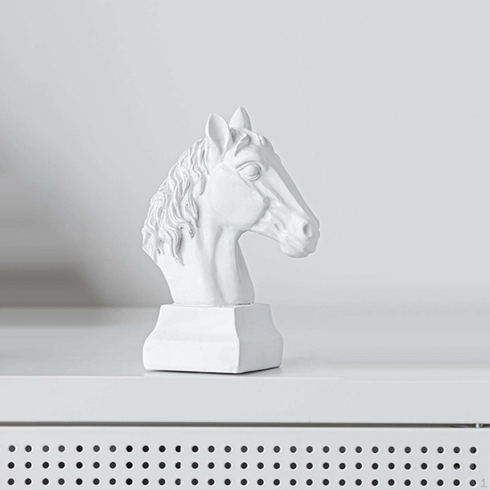 

Equine Head Figurine Decoration, Resin Art Piece, 3 Sculptures for Display Gift S