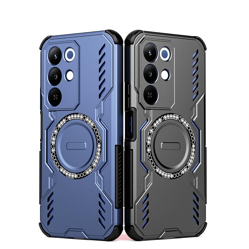 KEYSION Hollow Heat Dissipation Case for Realme C85 5G Silicone+PC Magnetic Cooling Shockproof Phone Cover for OPPO Realme C85