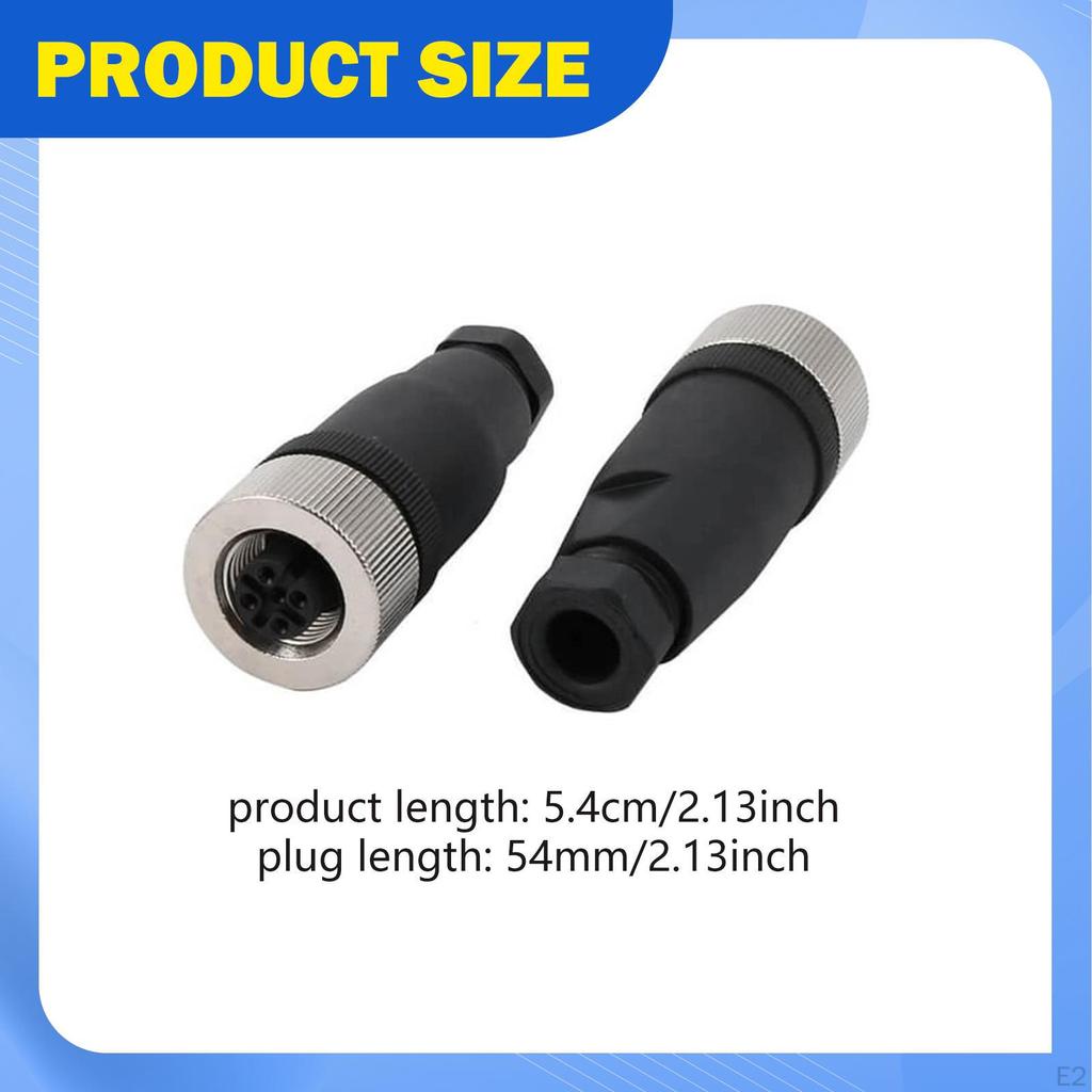 Straight Socket Panel Aviation Outdoor Waterproof M12 4 Pin Female Connector
