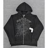 Heavy fleece foam print spider web hoodie sports casual sweater sweatpants set