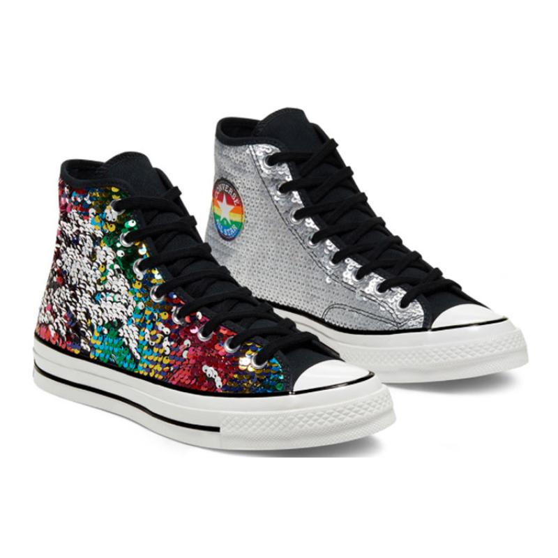 Converse 1970s Pride Chuck Round-toe Lace-up High-Top Espadrilles Unisex Silver