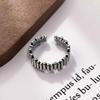 Geometric Ribbed Adjustable Open Ring – European & American Style for Women