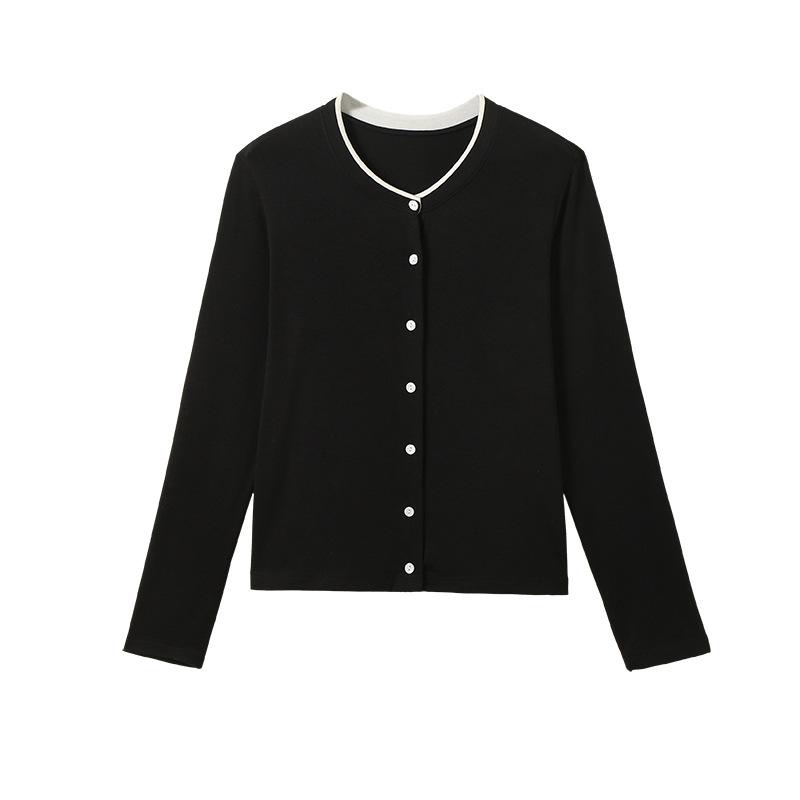 Spring and Summer Button-down Base Layer Women's New Versatile Cardigan, Slimming Long-sleeved Knitted Sweater