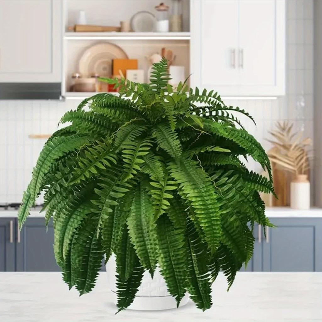 1Pcs Artificial Ferns for Outdoors, Large Faux Ferns Fake Ferns Artificial Plants, for Planter Garden Porch Entrance Home Windowsill Yards Decoraction