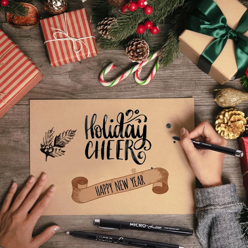 8Pcs Hand Lettering Pens Calligraphy Brush Markers for Writing Sketching Art Drawing Illustration Scrapbooking Journaling Black