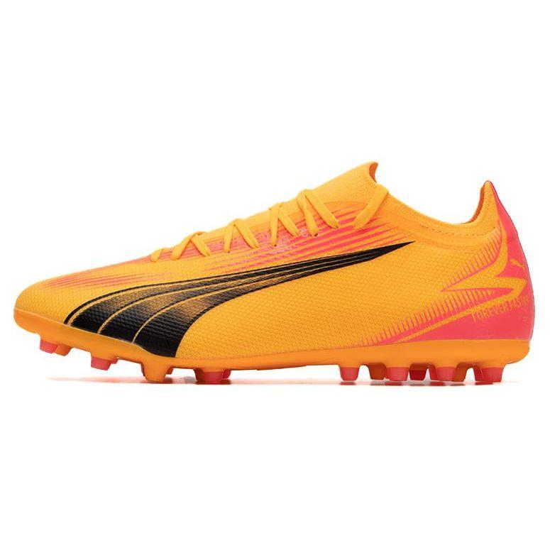 Puma Ultra Match Round Toe Comfortable MG (Rubber Short Studs) Shock Absorbing Football Shoes Men Football Shoes Yellow Red 107756-03