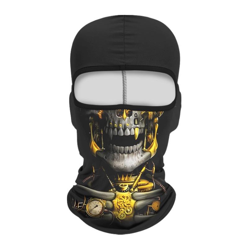 Skull Print Balaclava Face Mask, Ice Silk Cooling Breathable Sun Protection Full Face Cover for Cycling Running Hiking Outdoor Sports