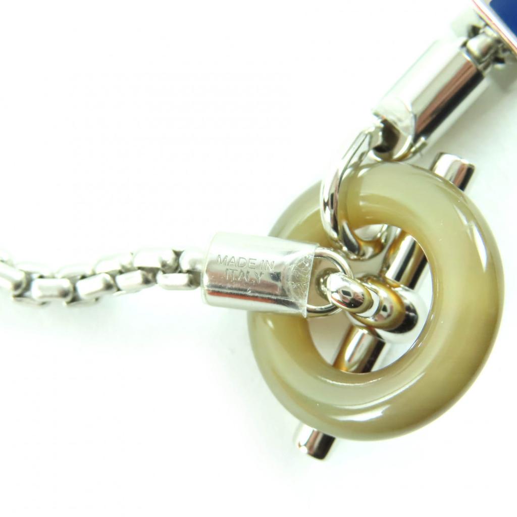 Pristine HERMES Necklace Meli Melo H logo Pendant Silver blue Women Used