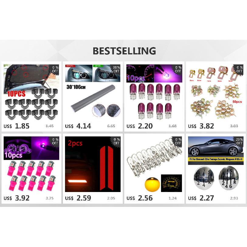 10pcs Pink Purple T10 158 192 194 168 W5W 5050 SMD 5 LED Car Wedge Tail Side Lights Lamp Bulb Dome License Map Light Accessories Dome Lights 6