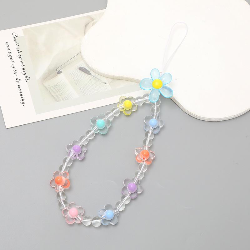 Colorful Bear Cartoon Phone Case Lanyard with Square Plaid Electroplating