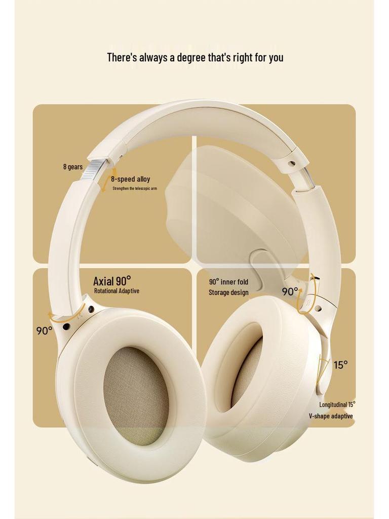 Bluetooth 5.4 Headset for Apple & Huawei Phones - Wireless, Head-mounted Earphones