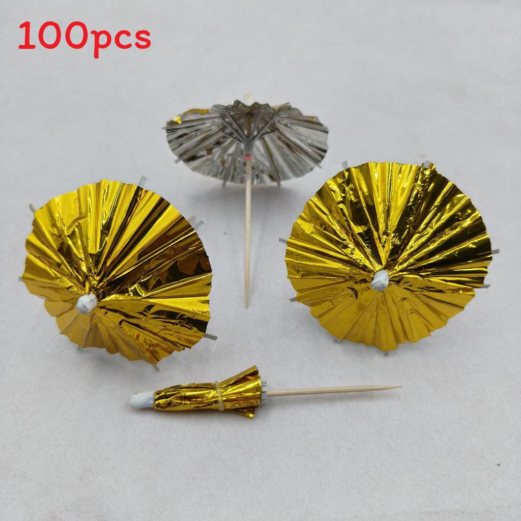 Hawaiian Tissue Paper Umbrella Fruit Stick Swizzles For Party Table Centerpieces