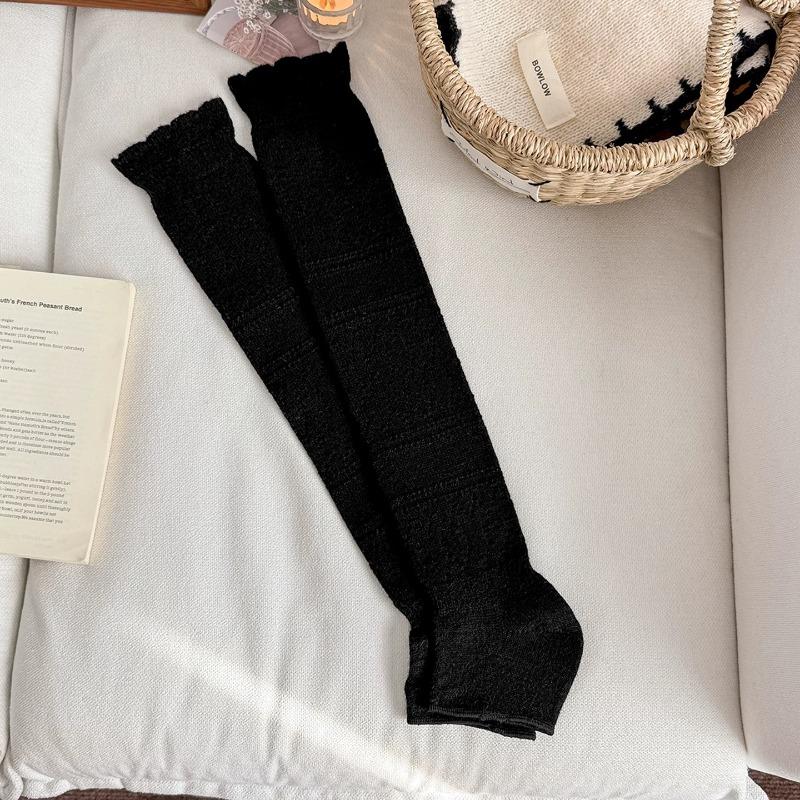 Foot Sock Pile Socks with Matching Boots, Long Stockings, Retro Openwork Lace Stockings, Calf Socks, Children's Woolen Socks