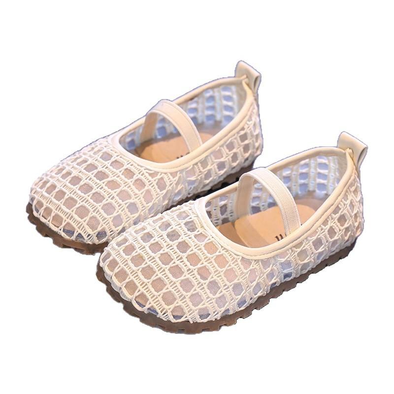 Mädchen Sandalen Sommerkleidung rutschfest 2025 neu Mesh hohl atmungsaktiv Kinder Mesh Schuhe Mädchen Mode Prinzessin