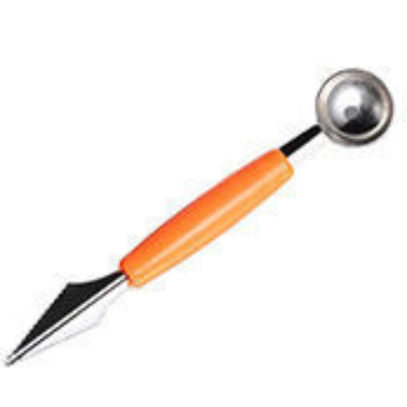 Household Kitchen Tools Double Function Stainless Steel Fruit Watermelon Scooper Carving Knife Fruit Cutter Ice Cream Scooper