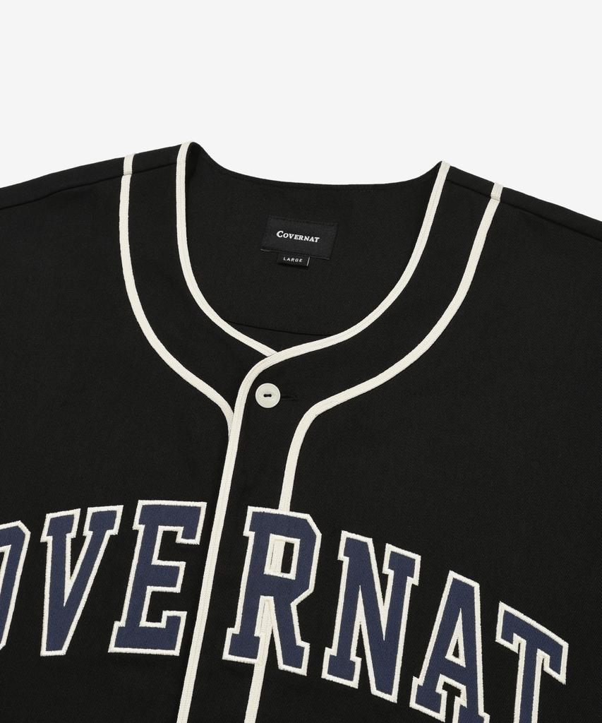 COVERNAT Arch Logo Baseball Half Shirt Black